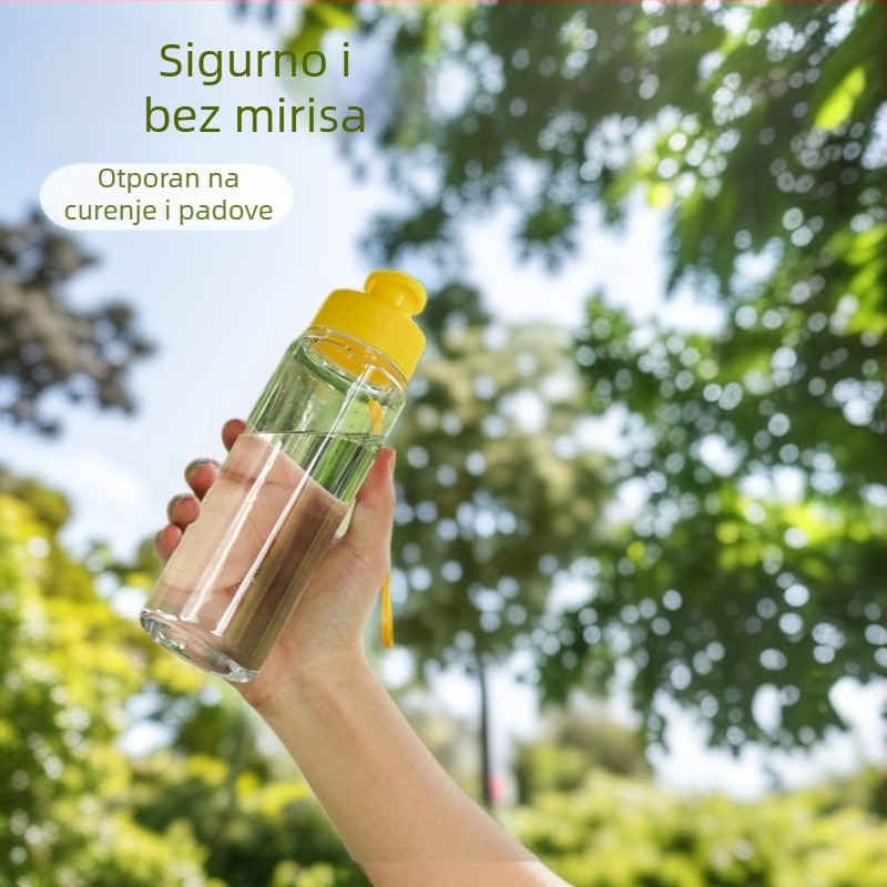 Prilagodljiva plastična šalica za outdoor sportove, otporna na prolivanje, prijenosna čaša za neposredno piće s okretljivim poklopcem, mogućnost tiska logotipa