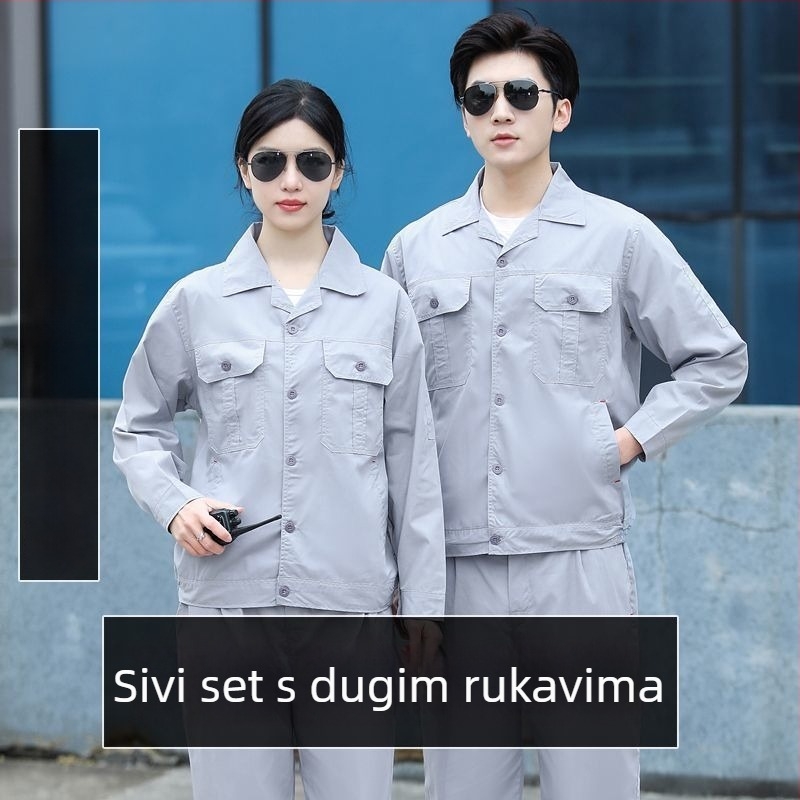 Ljetni lagani set radne odjeće za tvornicu/dio rada, prozračan, otporan na habanje, za muškarce i žene, prilagodljiv