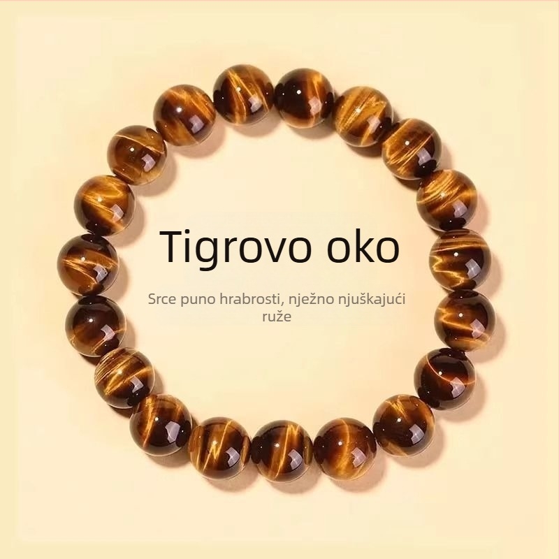 Prirodna narukvica od tigrovog oka za muškarce i žene, ručno izrađena, unisex, etnički stil