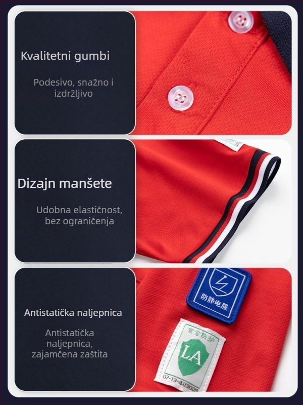 Muška antistatična radna polo majica za ljeto
