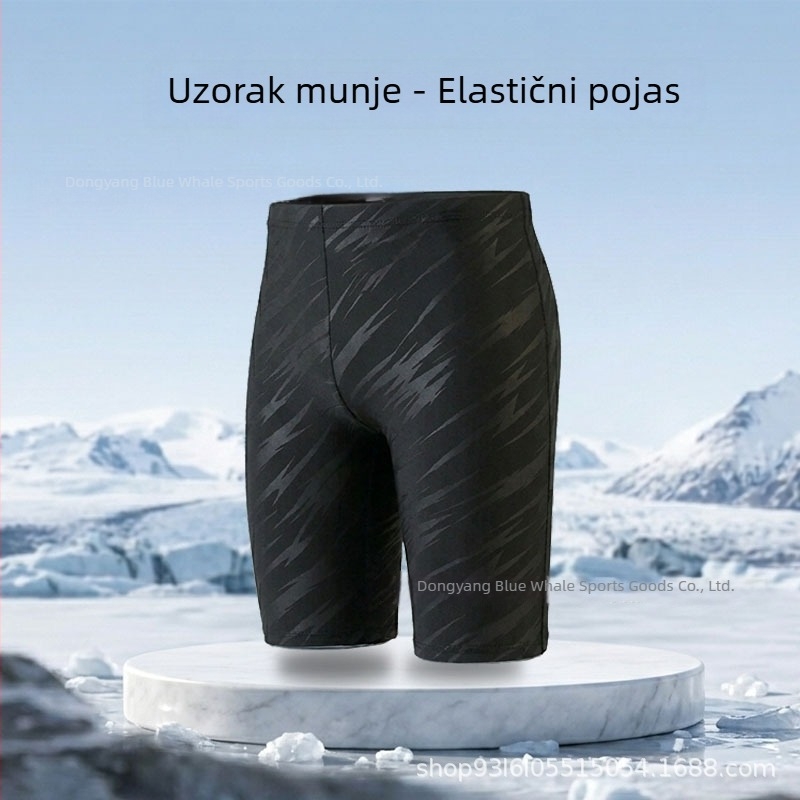 Muške kupaće hlače s imitacijom sharkskin, udoban široki kroj, brzo se suše, za termalne izvore i plažu