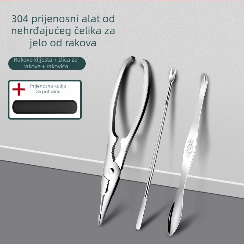 Set alata za jedenje rakova od nehrđajućeg čelika za kućnu upotrebu – kandže i kliješta za rakove, alat za vađenje mesa rakova