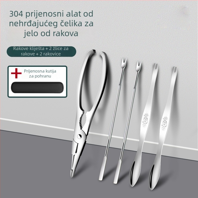 Set alata za jedenje rakova od nehrđajućeg čelika za kućnu upotrebu – kandže i kliješta za rakove, alat za vađenje mesa rakova