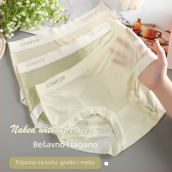 Izuzetno tanke ice silk ženske gaćice sa srednjim pojasom, antibakterijske i prozračne, s crotch od polilaktične kiseline, japanski-stilski trokut dizajn