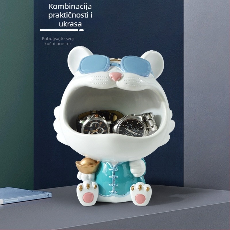 Mačka Maneki-neko za sreću – ukras za stol i držač ključeva za hodnik
