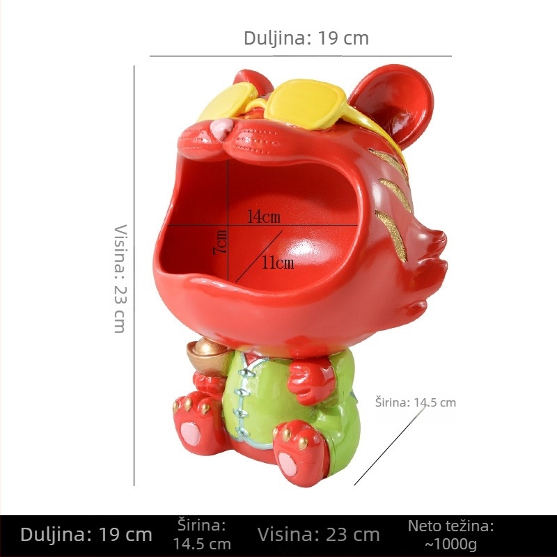 Mačka Maneki-neko za sreću – ukras za stol i držač ključeva za hodnik