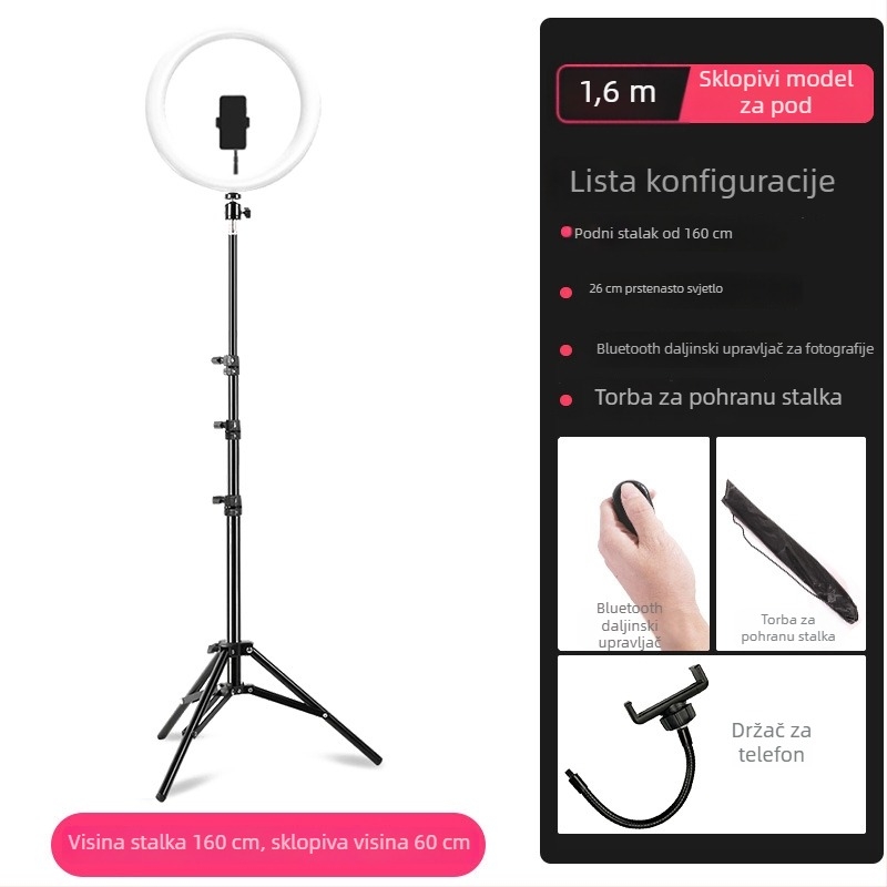 Jiale Sheng mobilni stativ za livestream, višenamjenski držač za telefon za snimanje na otvorenom