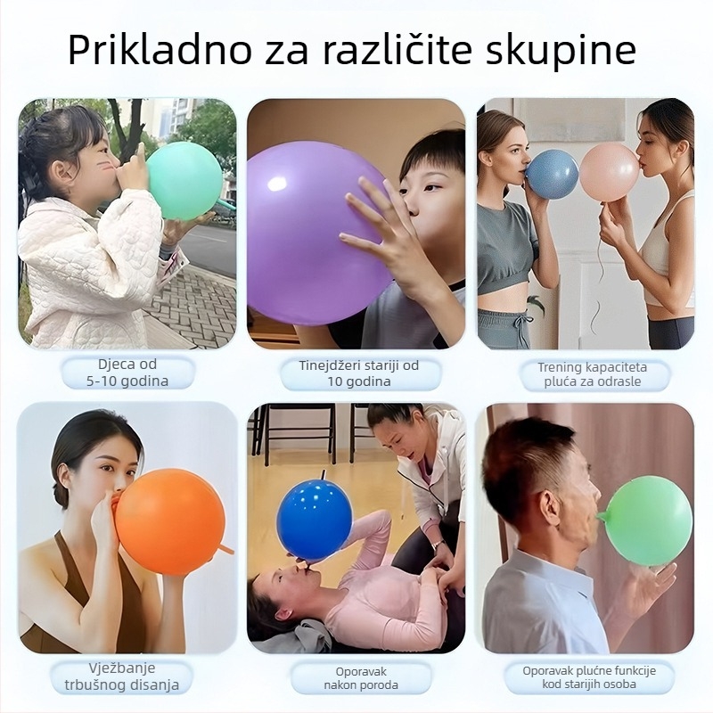 Balon za vježbanje disanja za odrasle, povećanje plućnog kapaciteta, dijafragma disanje, postporođajna rehabilitacija, joga za mišiće usana