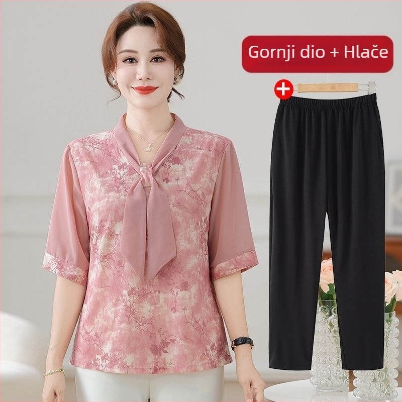 Ženska ljetna šifon košulja u kineskom stilu, elegantni top s ovratnikom, bluza u nacionalnom stilu