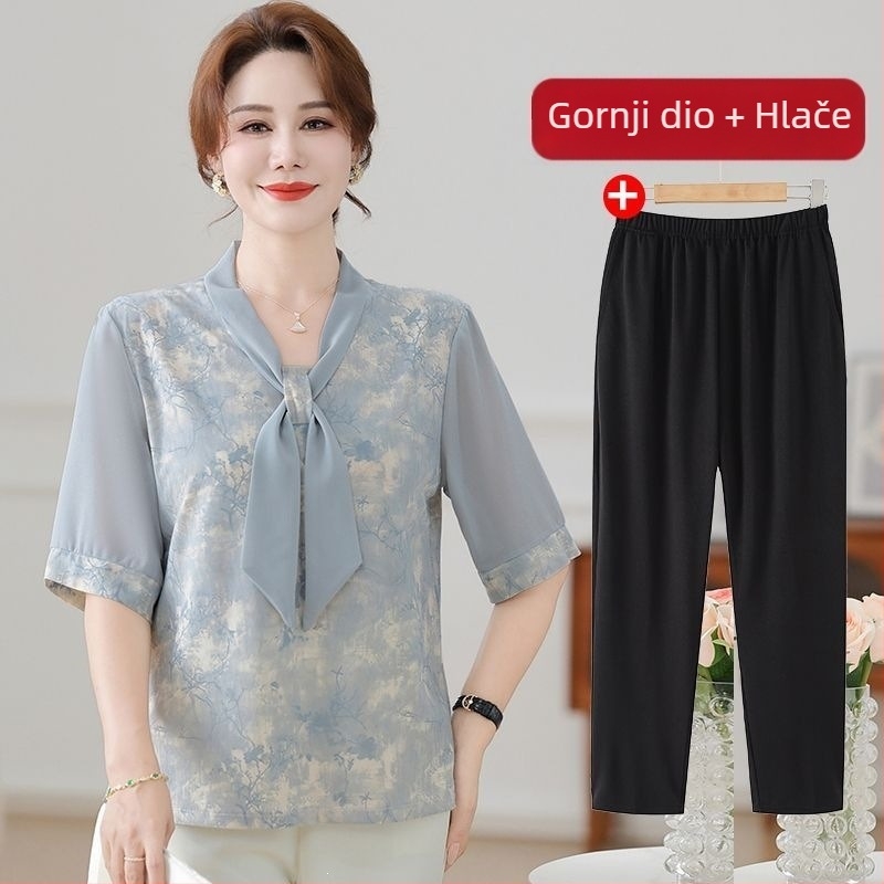 Ženska ljetna šifon košulja u kineskom stilu, elegantni top s ovratnikom, bluza u nacionalnom stilu