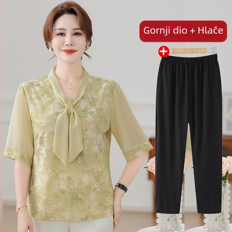 Ženska ljetna šifon košulja u kineskom stilu, elegantni top s ovratnikom, bluza u nacionalnom stilu