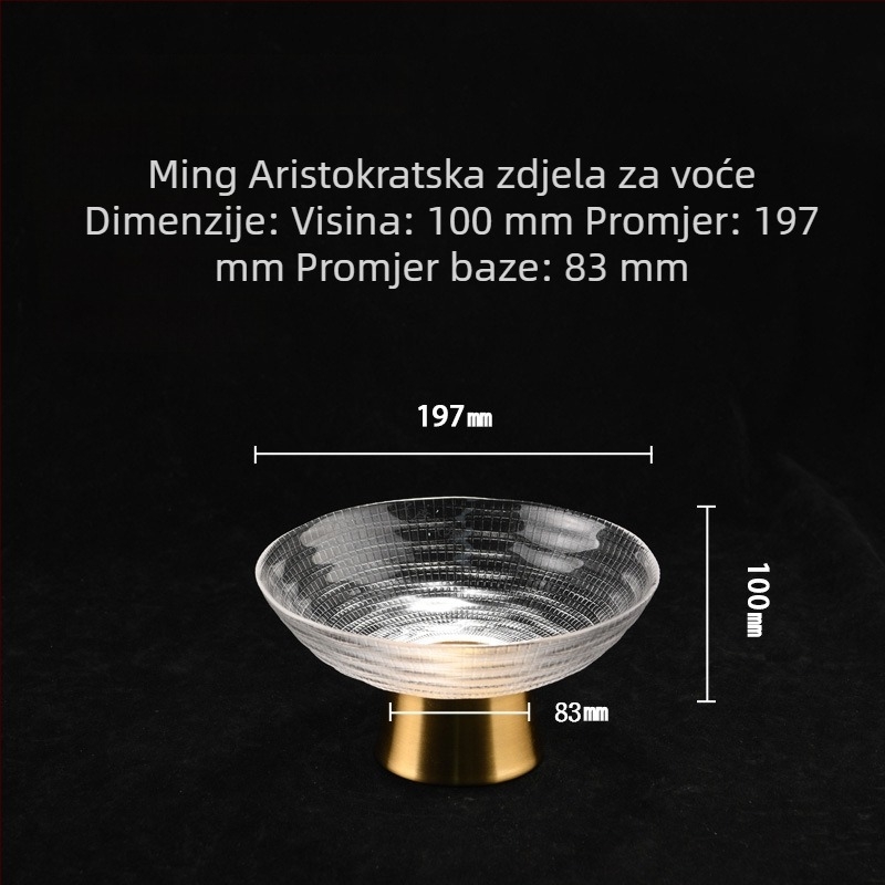 Nordijsko plemićko stakleno pladanj za voće s visokim postoljem – elegantno posluživanje voća i užina