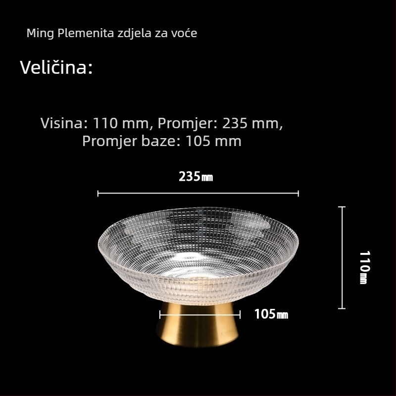 Nordijsko plemićko stakleno pladanj za voće s visokim postoljem – elegantno posluživanje voća i užina