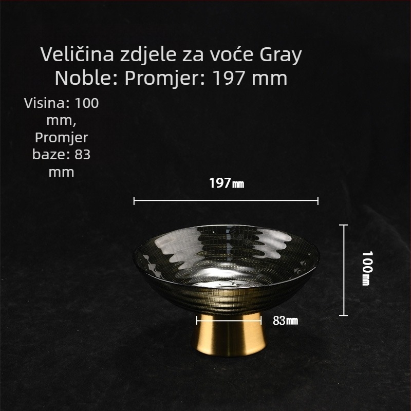 Nordijsko plemićko stakleno pladanj za voće s visokim postoljem – elegantno posluživanje voća i užina