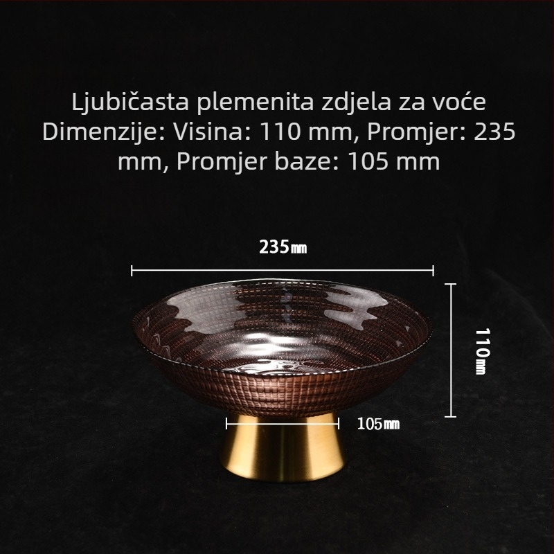 Nordijsko plemićko stakleno pladanj za voće s visokim postoljem – elegantno posluživanje voća i užina