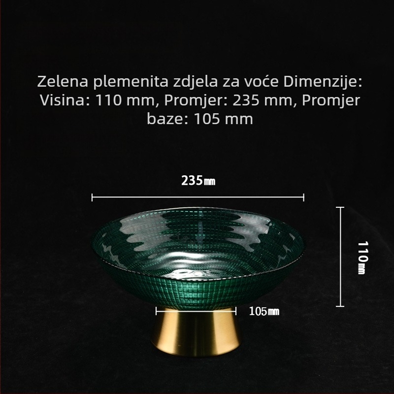 Nordijsko plemićko stakleno pladanj za voće s visokim postoljem – elegantno posluživanje voća i užina