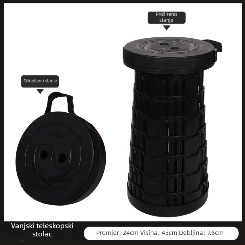 3-Buckle Folding Telescopic Stool for Outdoor Travel Queuing, Adjustable Rainbow Fishing Stool, Rainbow Folding