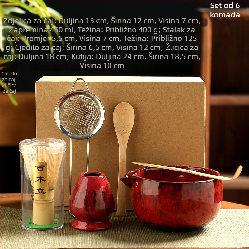 Japanski stil matcha whisk i alati za čajnu ceremoniju u kutiji za poklon