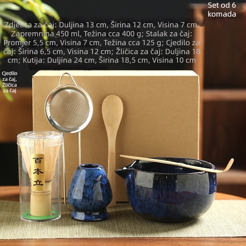 Japanski stil matcha whisk i alati za čajnu ceremoniju u kutiji za poklon