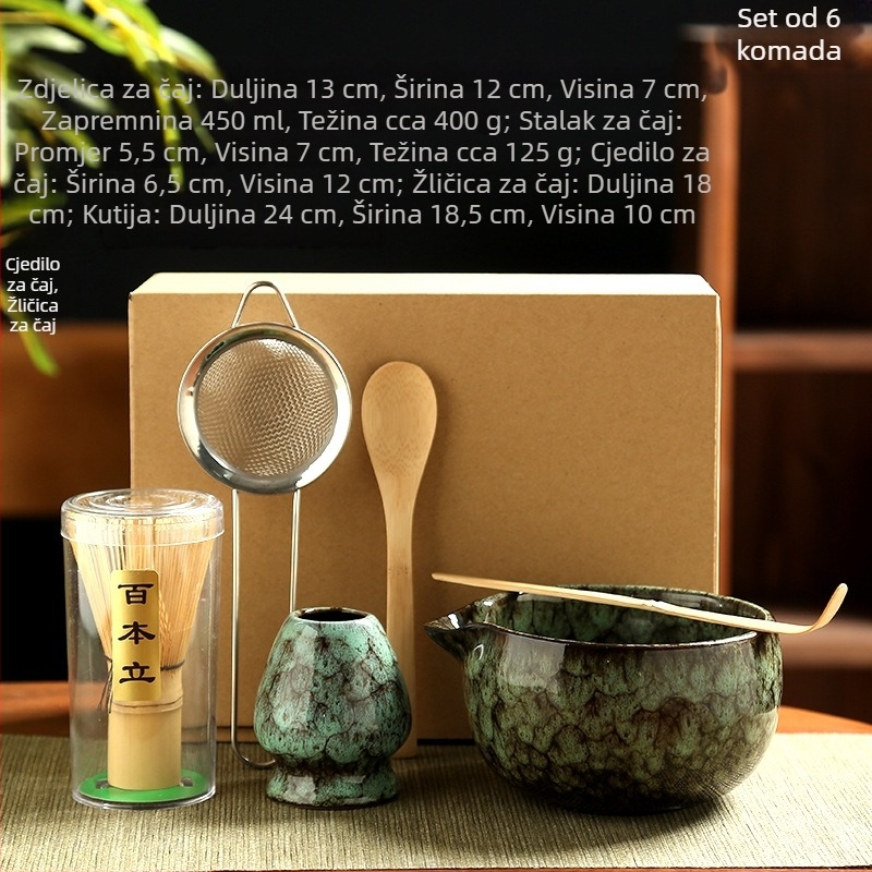 Japanski stil matcha whisk i alati za čajnu ceremoniju u kutiji za poklon