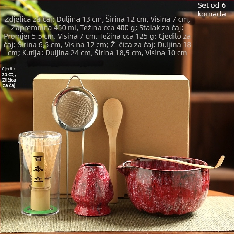 Japanski stil matcha whisk i alati za čajnu ceremoniju u kutiji za poklon