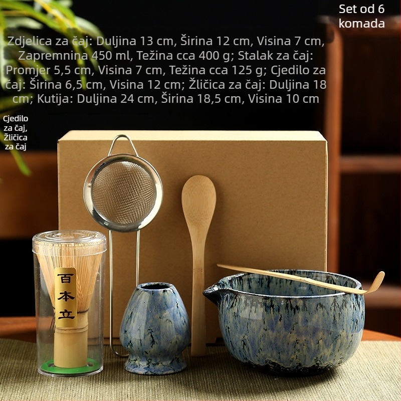Japanski stil matcha whisk i alati za čajnu ceremoniju u kutiji za poklon