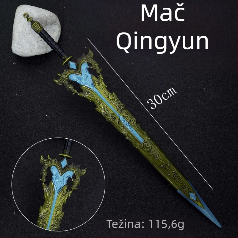 Mač Fengshen Yanyi God Ji Fa, 30 cm, s koricom — replika od legure