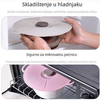 Silikonski poklopac za hranu, univerzalni za zdjele, siguran za mikrovalnu, otporan na toplinu i hladnoću, čuva hranu svježu, prašinu zaštićeni brtveni poklopac
