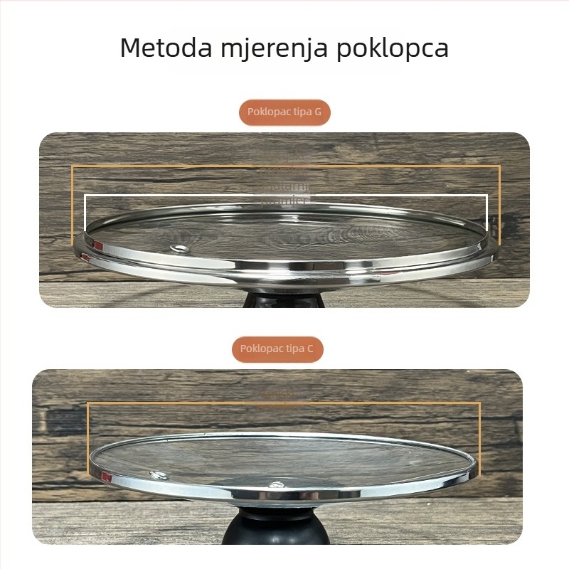 Poklopac od kaljenog stakla za lonce i tave, proziran, okrugli, univerzalna veličina, otporan na visoke temperature, promjer 16–32 cm