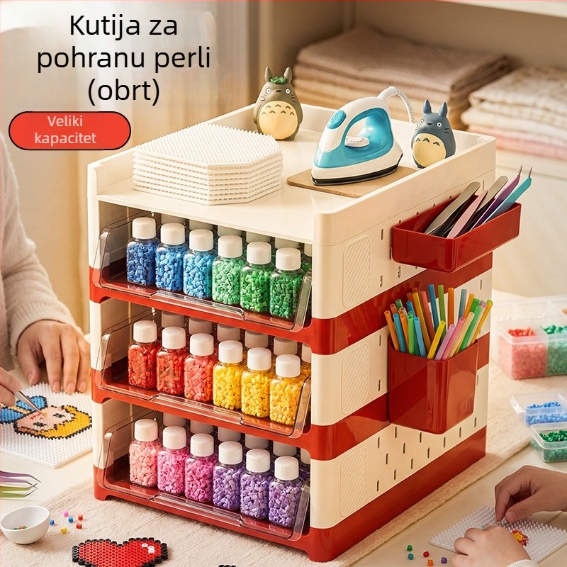 Kutija za pohranu perlica s ladicama, višenamjenski stolni organizator