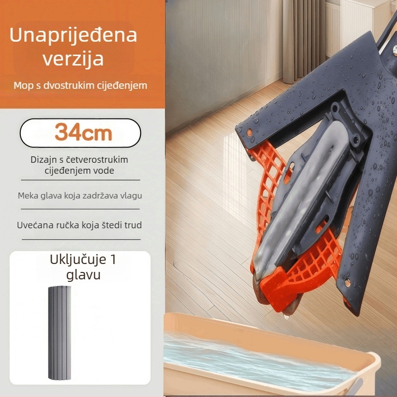Spužvasti mop, bez potrebe za rukom, izdržljiv, za suho i mokro čišćenje, za unutarnju upotrebu u kući i kupaonici