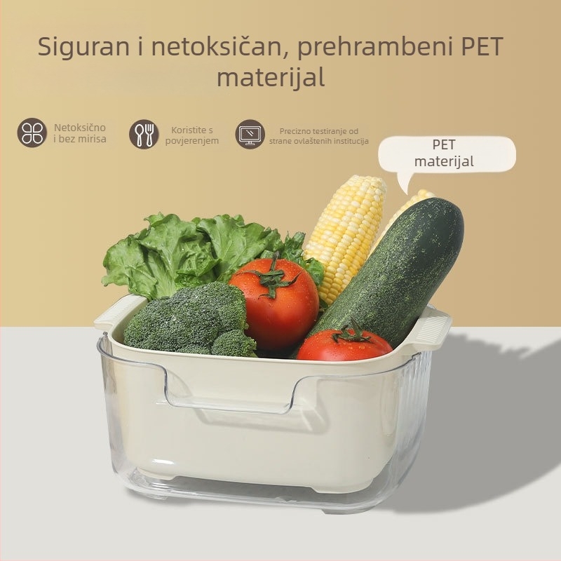 Veliki kuhinjski koš za odvod, dvostruki plastični koš za pranje povrća
