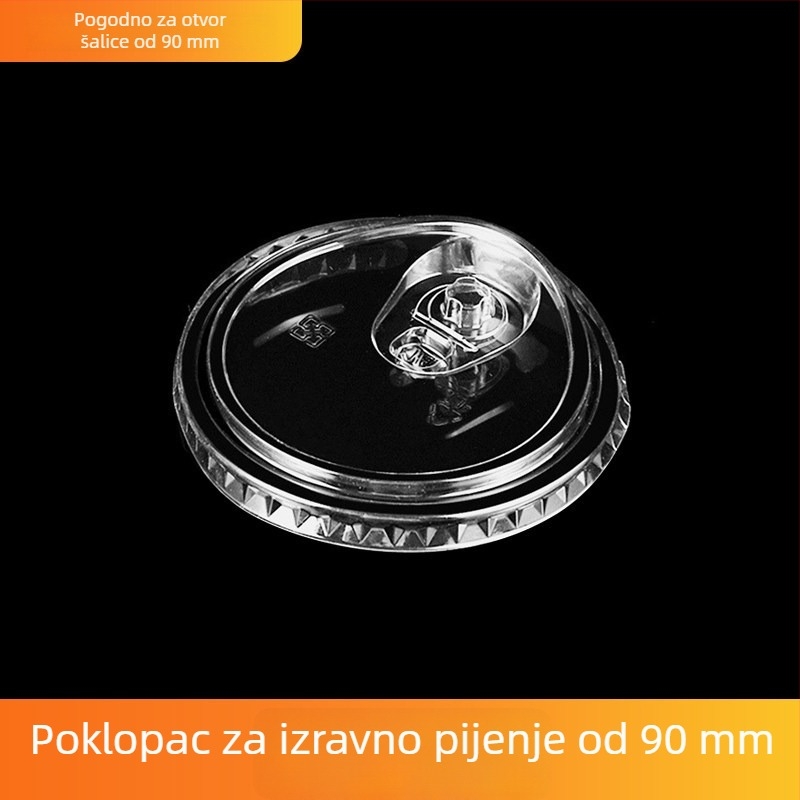 Jednokratne poklopce za šalice mliječnog čaja, PET, polukružni poklop 90 mm, plosnati poklop 95 mm, lukasti poklop 95 mm, poklop za kavu, poklop za izravno ispijanje 98 mm, sferni poklop