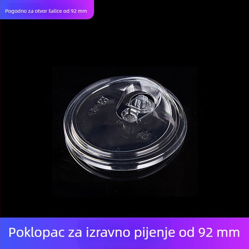 Jednokratne poklopce za šalice mliječnog čaja, PET, polukružni poklop 90 mm, plosnati poklop 95 mm, lukasti poklop 95 mm, poklop za kavu, poklop za izravno ispijanje 98 mm, sferni poklop