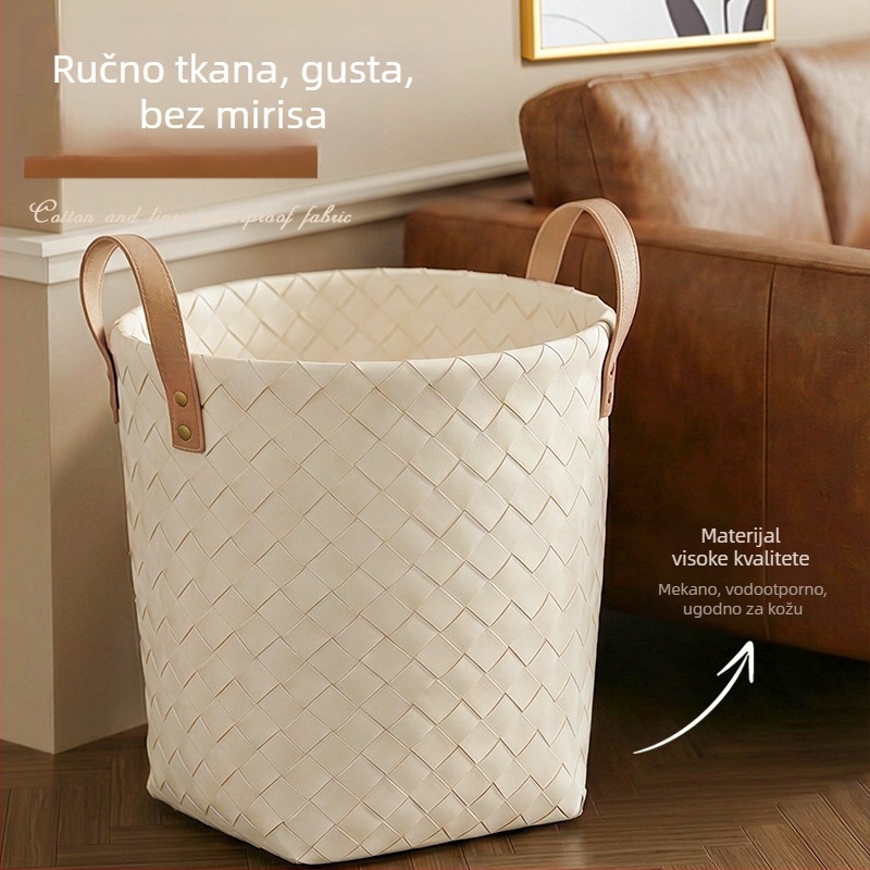 Koš za rublje od imitacijskog ratana, pleten, vodootporan, velik kapacitet, za kućnu upotrebu