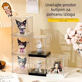 Okretni akrilni izložbeni ormarić za figurice, otporan na prašinu