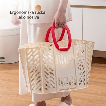 Sklopiva košara za rublje s ručkom, velika kapaciteta, kućno skladištenje odjeće.