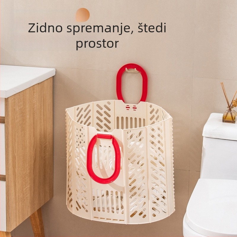 Sklopiva košara za rublje s ručkom, velika kapaciteta, kućno skladištenje odjeće.