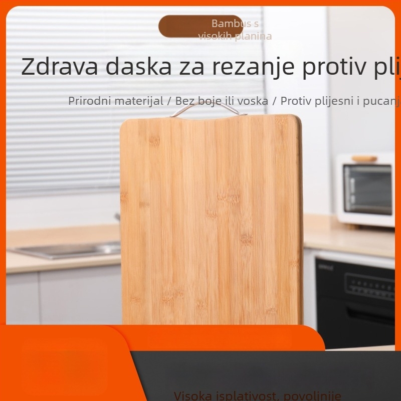 Domaća daska za rezanje od bambusa, dvostrana, antibakterijska i otporna na plijesan, debela velika daska za kuhinju za voće