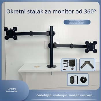 Stalak za monitor s mehaničkim ramenom, rotirajući, prilagodljiv, debelo stabilno postolje, velika nosivost