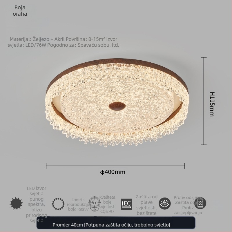 Polovna LED plafonjera za spavaću sobu, kružna, ultra-tanka, modern minimalistički dizajn, zaštita očiju