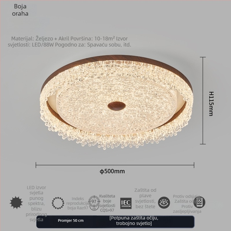 Polovna LED plafonjera za spavaću sobu, kružna, ultra-tanka, modern minimalistički dizajn, zaštita očiju