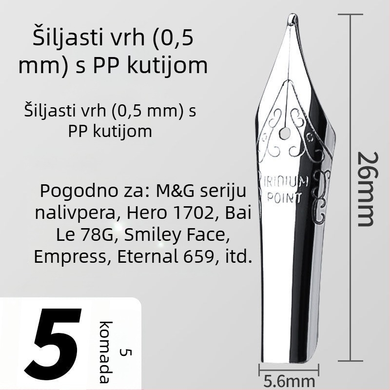 Iridijev nib vrh za fountain pen Hero, Roche, Morning i Deli