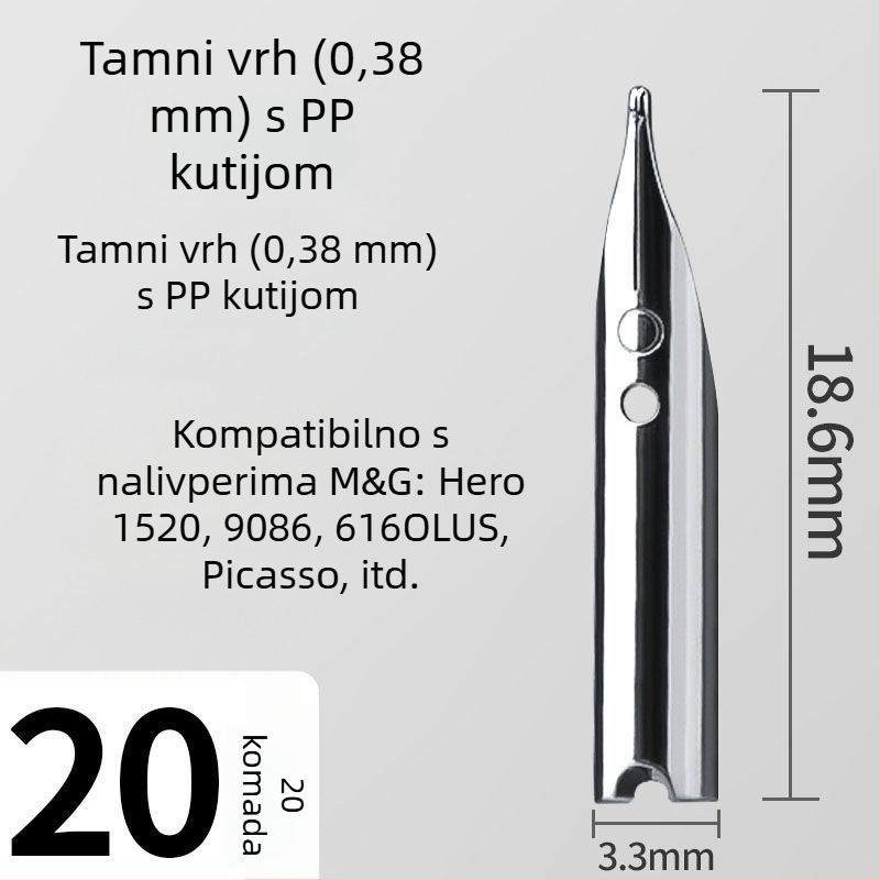 Iridijev nib vrh za fountain pen Hero, Roche, Morning i Deli