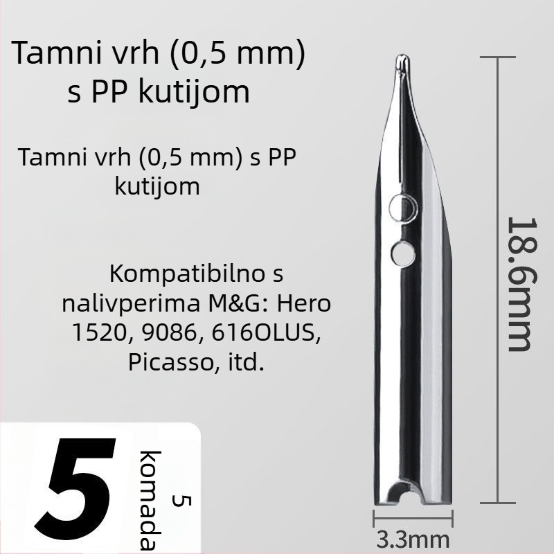 Iridijev nib vrh za fountain pen Hero, Roche, Morning i Deli