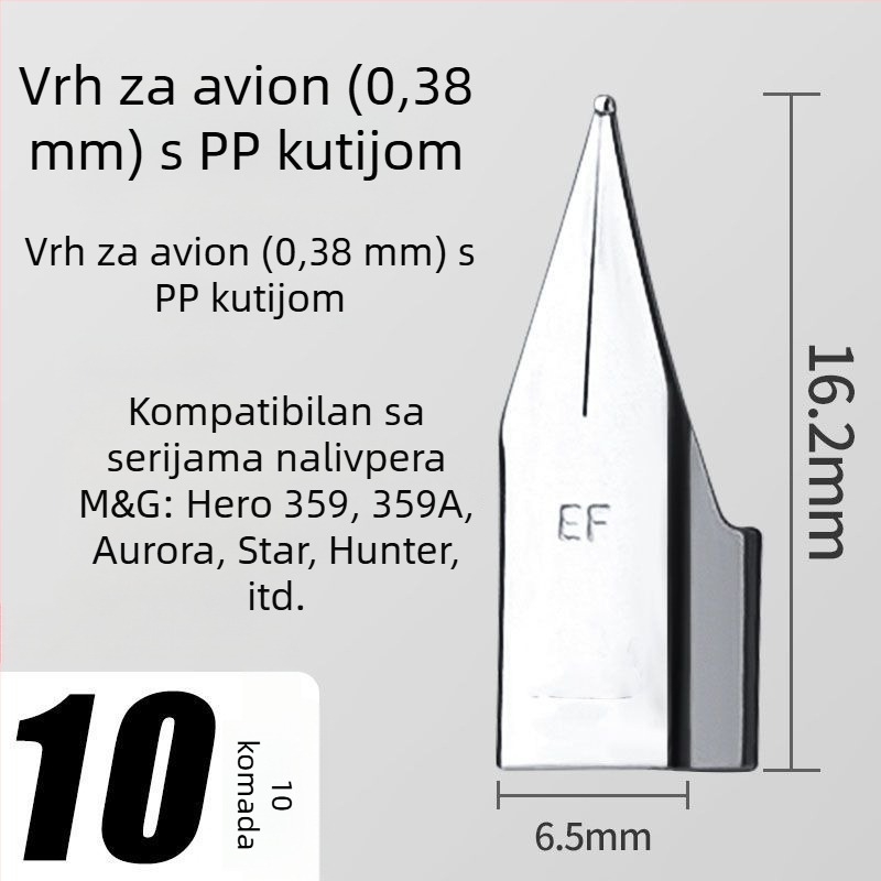 Iridijev nib vrh za fountain pen Hero, Roche, Morning i Deli