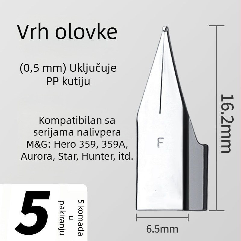 Iridijev nib vrh za fountain pen Hero, Roche, Morning i Deli