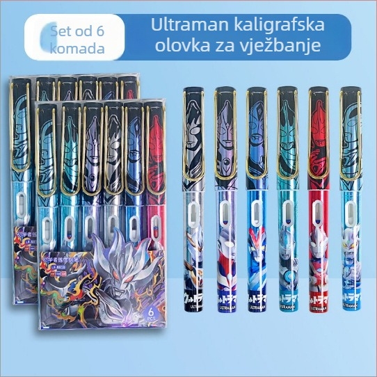 Set od 6 olovaka za vježbanje pisanja, inspiriran stilom C. Ronaldo, s zamjenjivim spremnicima tinte, potpisne olovke, model 2026