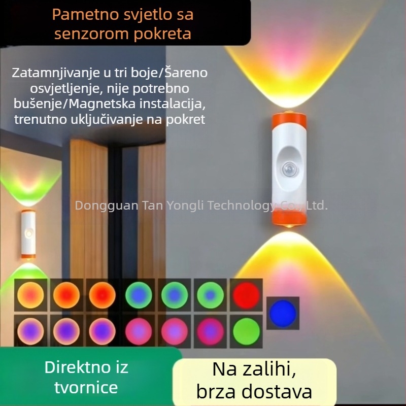 Bežično punjenje, magnetsko pričvršćivanje, senzor pokreta, RGB noćna svjetiljka, zidna lampica pored kreveta u spavaćoj sobi