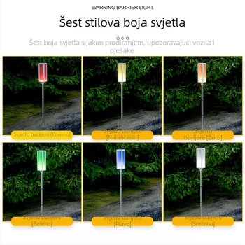 Vanjska solarna barijarna svjetiljka s LED strobom, upozorenjem i lampom za travnjak